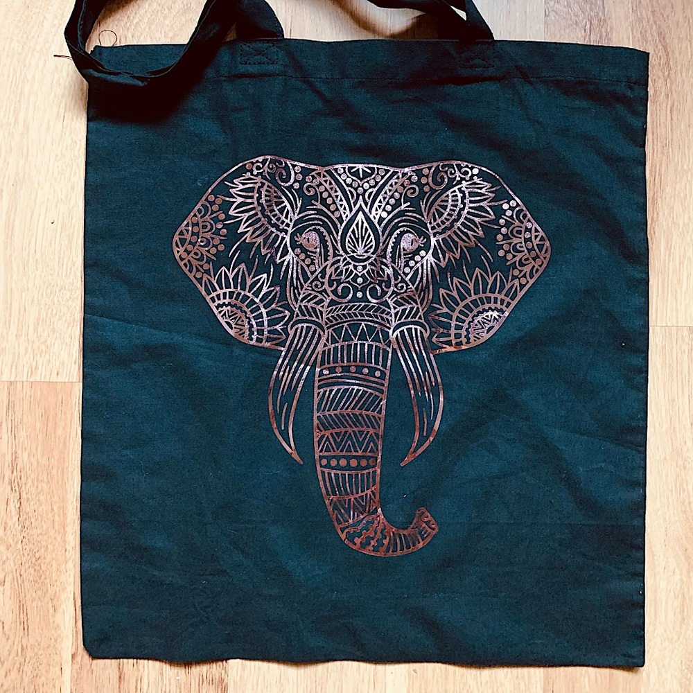 Mandala Elephant reusable shopping bag